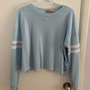 Harlow Light Blue Waffle-Knit long sleeve